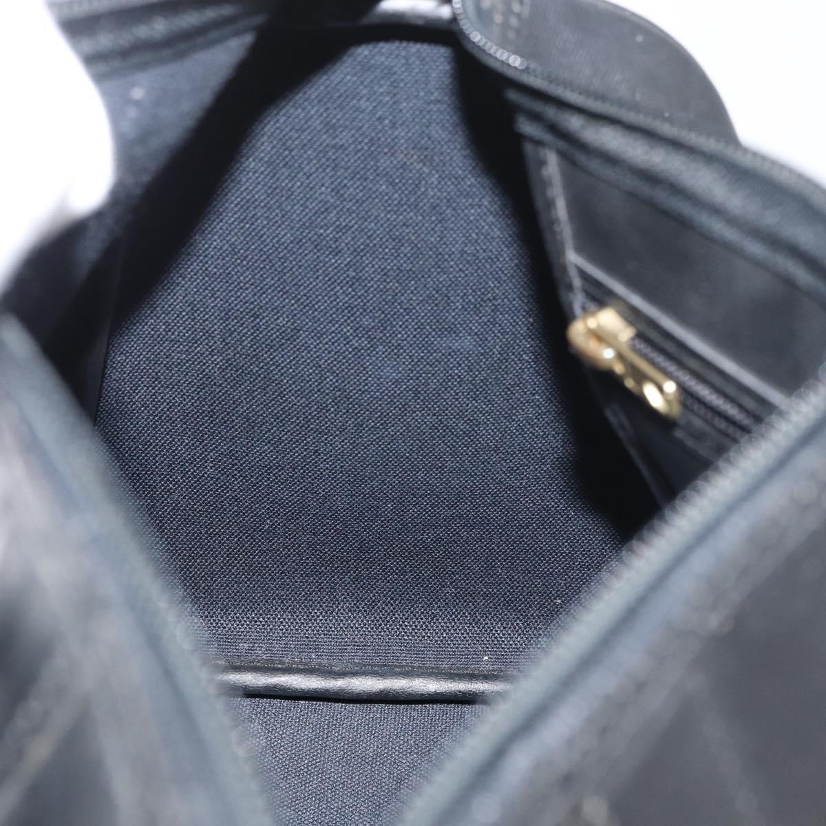 Christian Dior Trotter Canvas Mini Boston Bag PVC Black Gold Auth am11408A