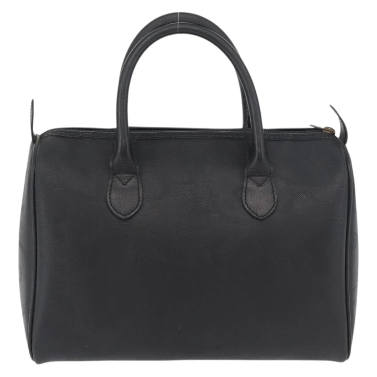 Christian Dior Trotter Canvas Mini Boston Bag PVC Black Gold Auth am11408A