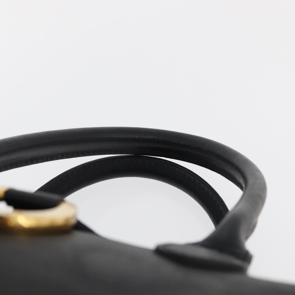 Christian Dior Trotter Canvas Mini Boston Bag PVC Black Gold Auth am11408A