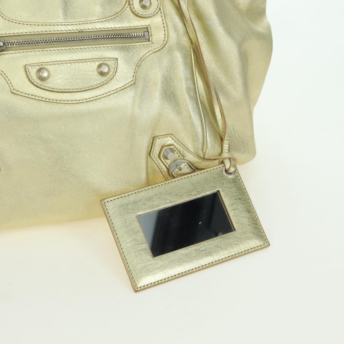 BALENCIAGA The Sunday Hand Bag Leather Gold 228750 Auth am11412A