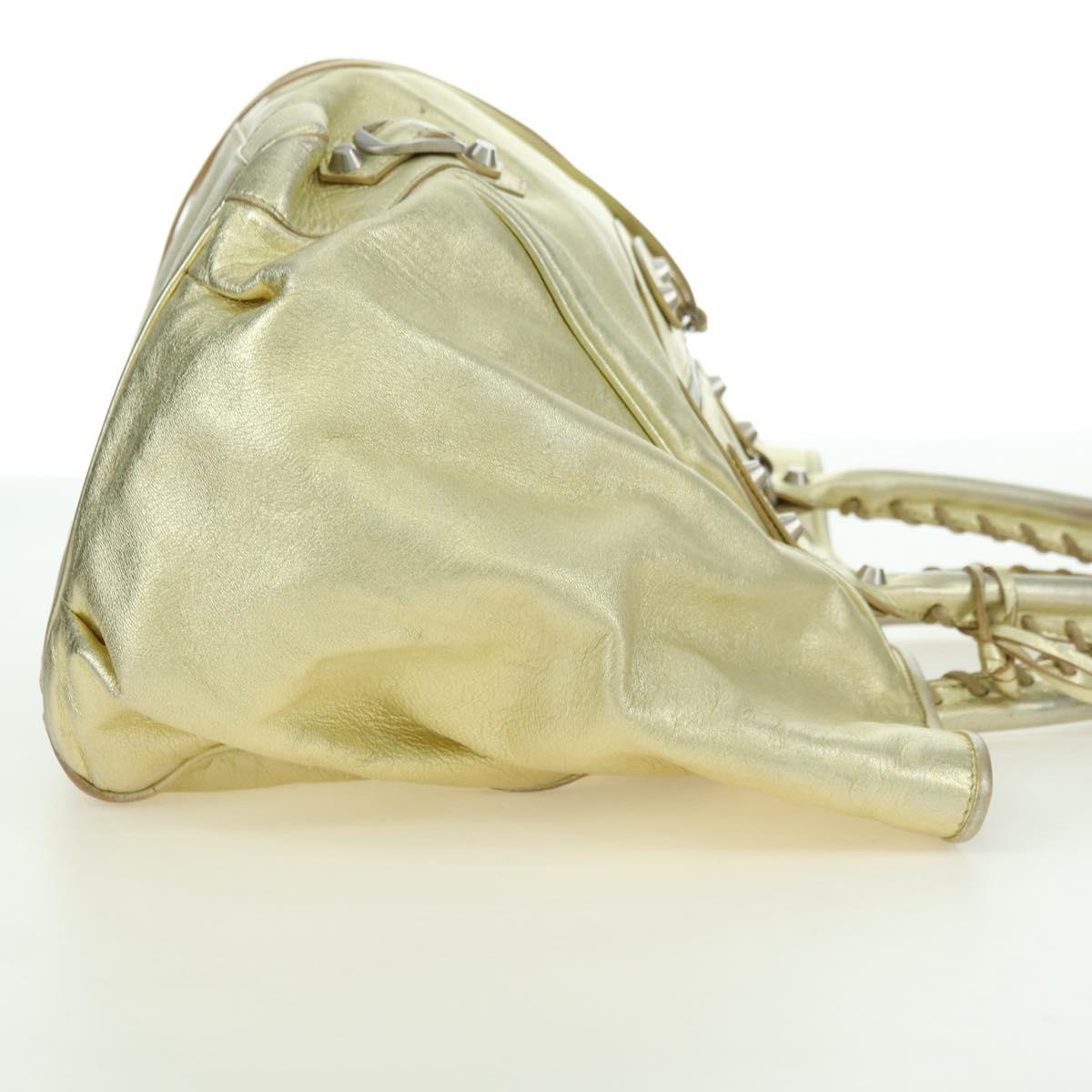 BALENCIAGA The Sunday Hand Bag Leather Gold 228750 Auth am11412A