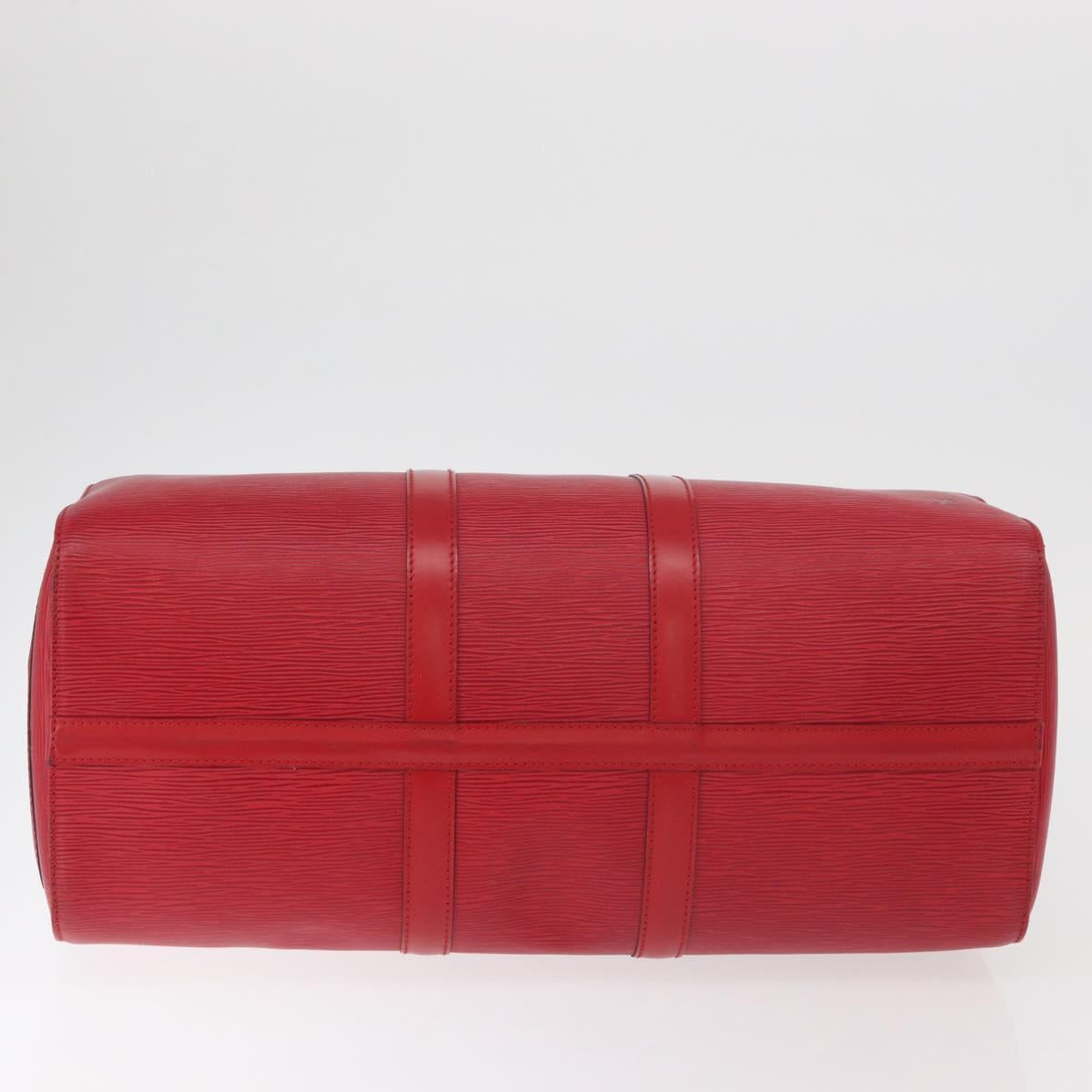 LOUIS VUITTON Epi Keepall 45 Boston Bag Red M42977 LV Auth am11417V