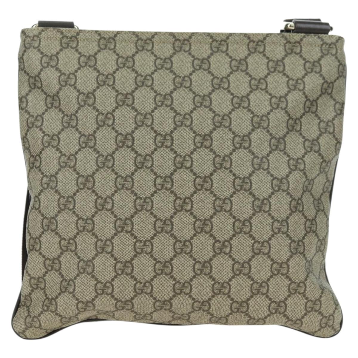 GUCCI GG Supreme Shoulder Bag PVC Beige Gold 295257 Auth am11420V