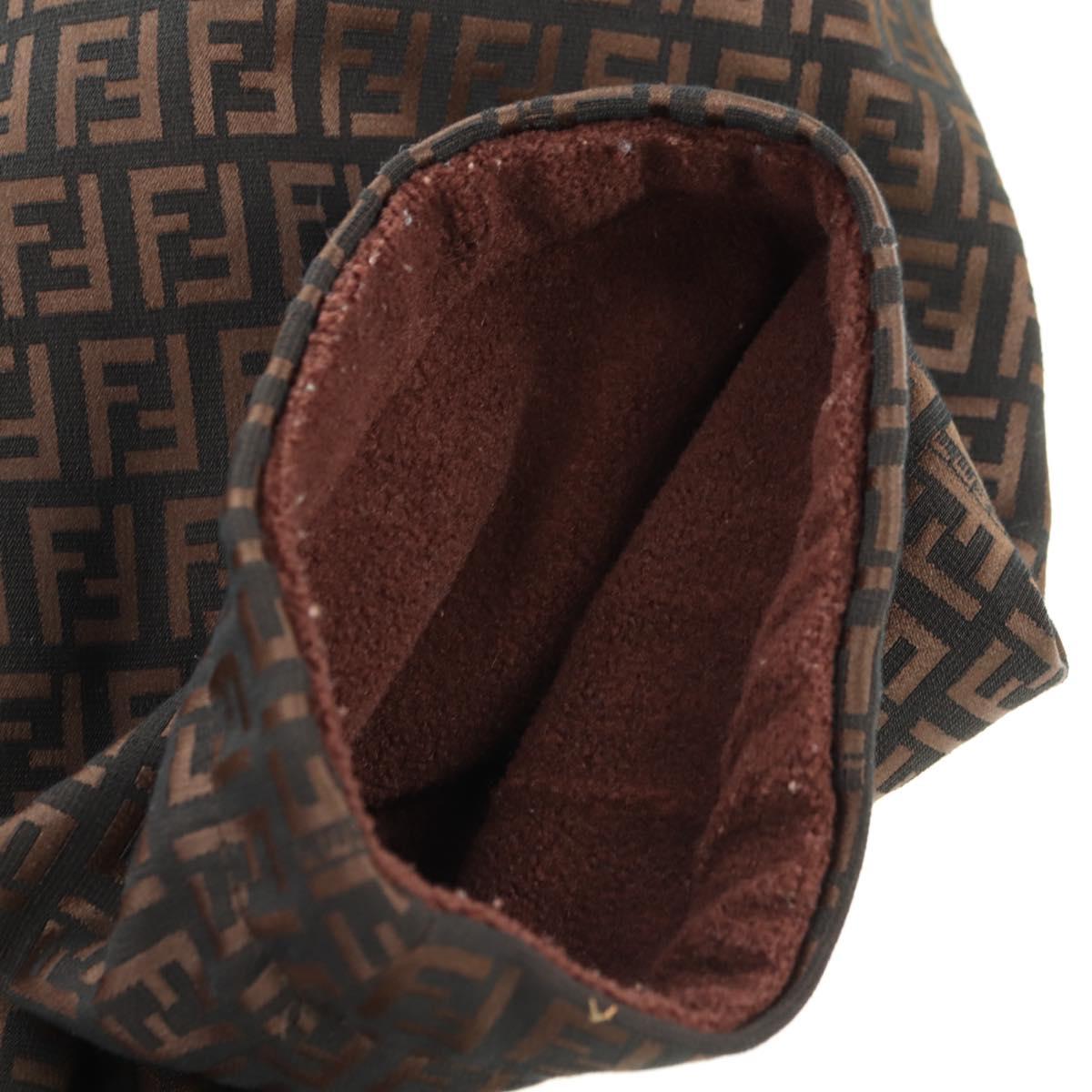 FENDI Zucchino Canvas Reversible Blouson Jacket Dark Brown Auth am11425V