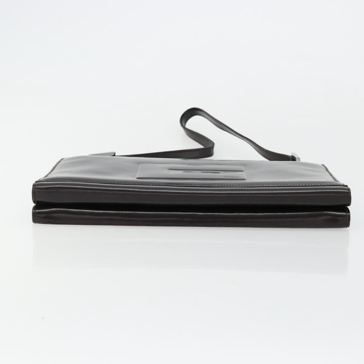 GUCCI Shoulder Bag Patent leather Black Silver 001 3033 Auth am11430