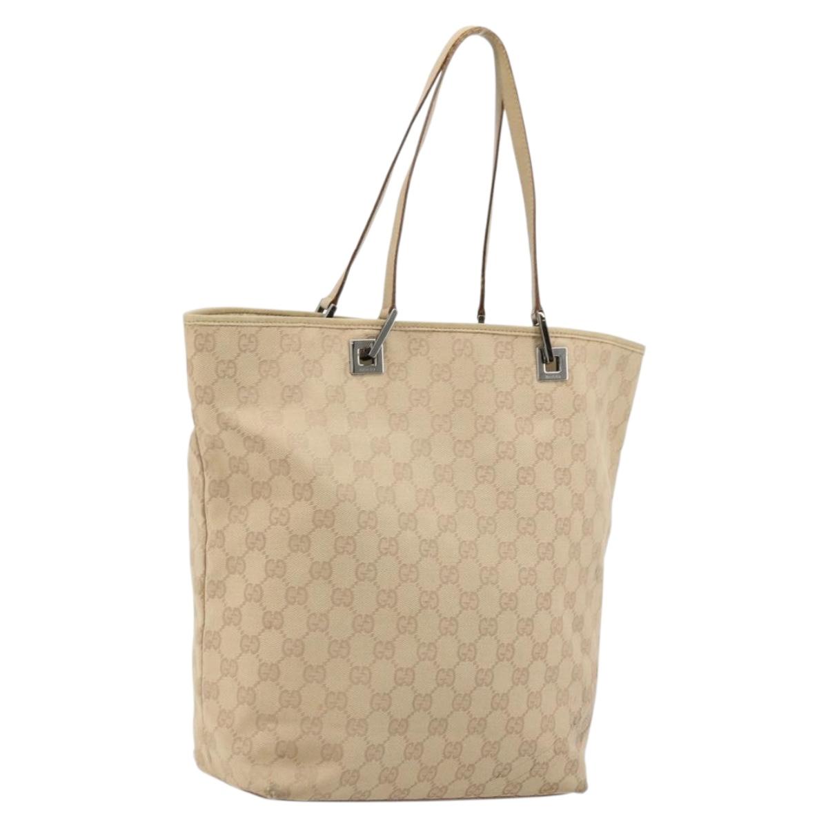 GUCCI GG Canvas Tote Bag Pink Silver 31243 Auth am11434