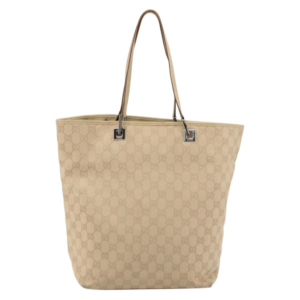 GUCCI GG Canvas Tote Bag Pink Silver 31243 Auth am11434