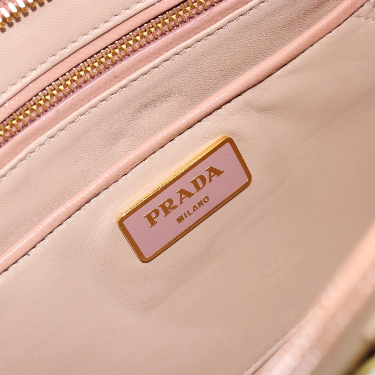 PRADA Shoulder Bag Patent leather Pink Gold Auth am11436