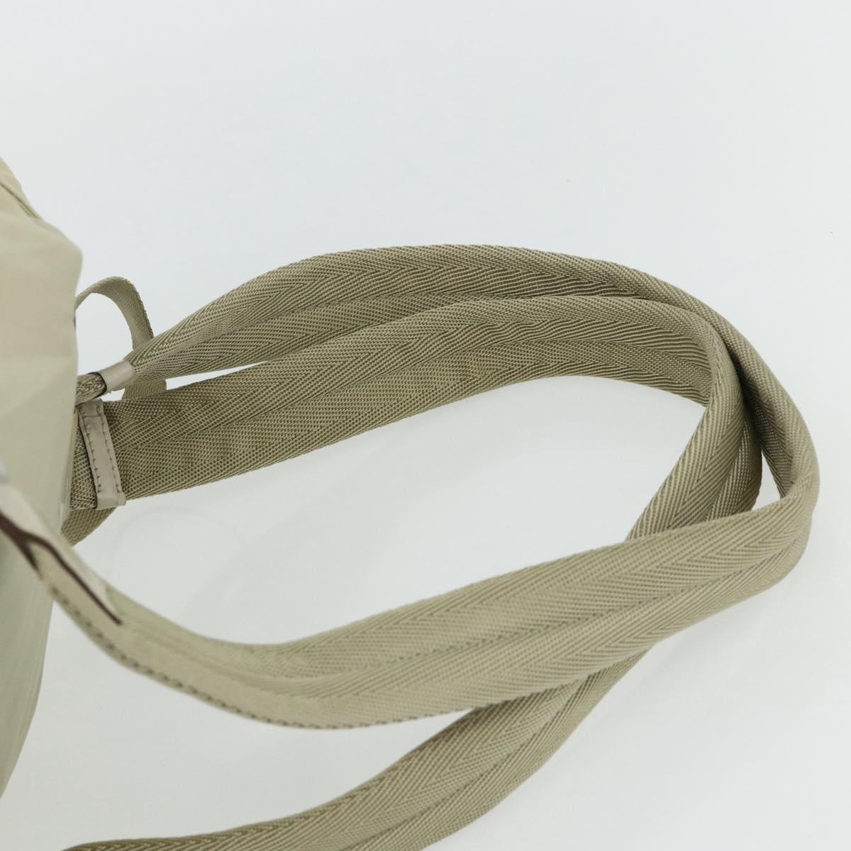 PRADA Backpack Nylon Ivory Silver Auth am11437