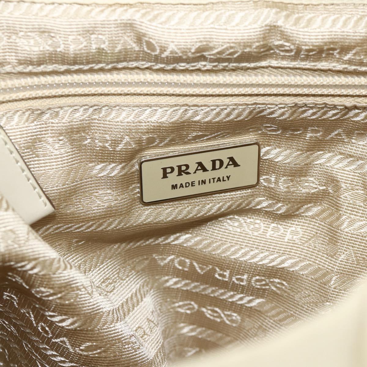PRADA Backpack Nylon Ivory Silver Auth am11437