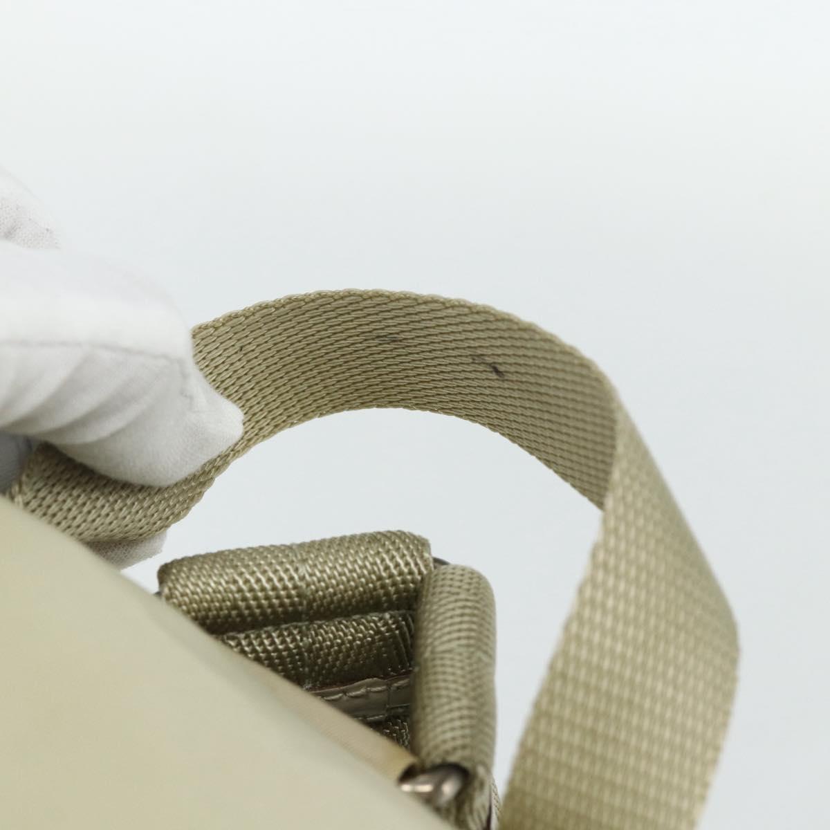 PRADA Backpack Nylon Ivory Silver Auth am11437
