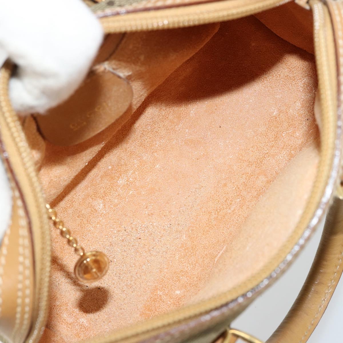 GUCCI GG Canvas Mini Hand Bag Beige Gold Auth am11440