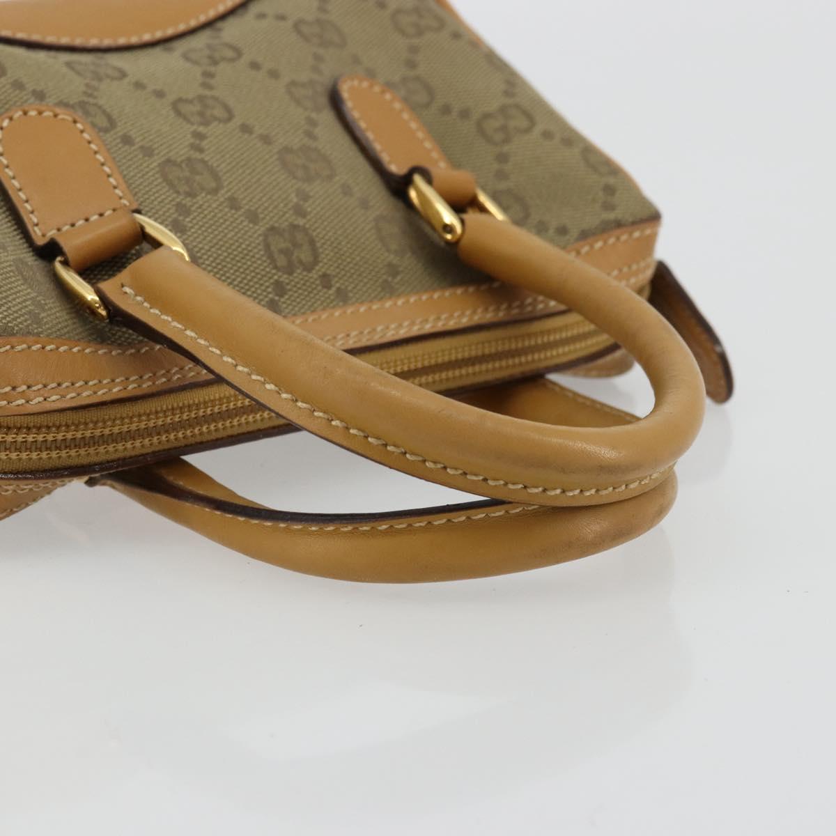 GUCCI GG Canvas Mini Hand Bag Beige Gold Auth am11440
