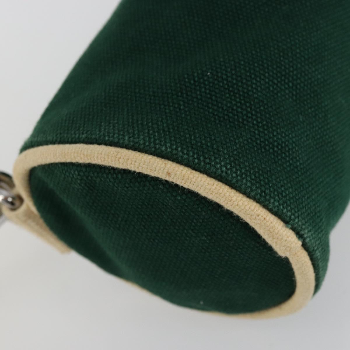 HERMES EAU D'ORANGE VERTE Pouch Canvas Green Silver Auth am11446A