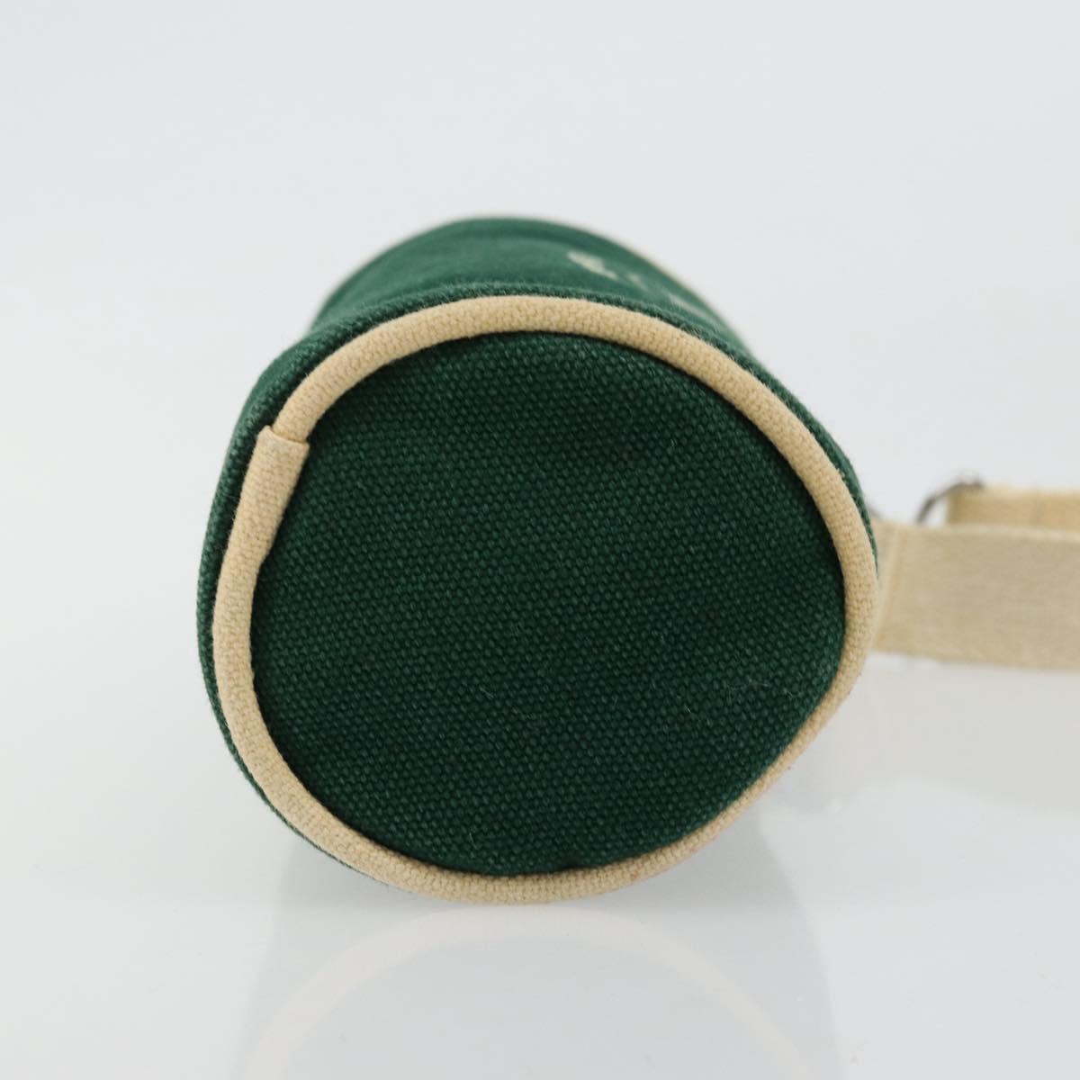 HERMES EAU D'ORANGE VERTE Pouch Canvas Green Silver Auth am11446A
