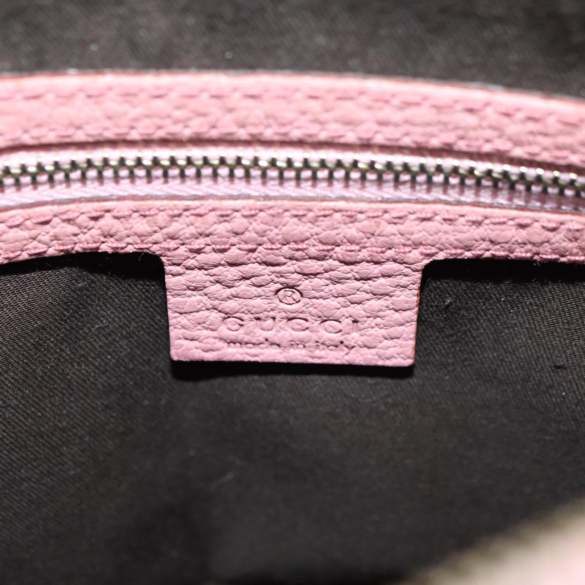 GUCCI Bamboo Studs Shoulder Bag Leather Pink Gold 137378 Auth am11450V