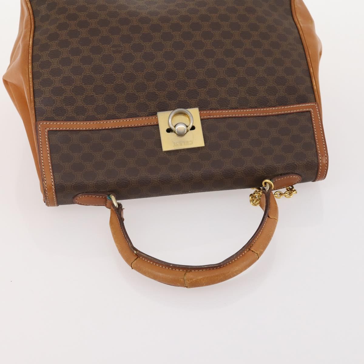 CELINE Macadam Canvas Shoulder Bag PVC Leather 2 Set Brown Auth am11453