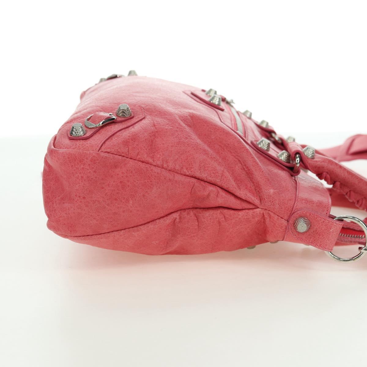 BALENCIAGA Giant Town Hand Bag Leather 2way Pink 240578 Auth am11459SAV