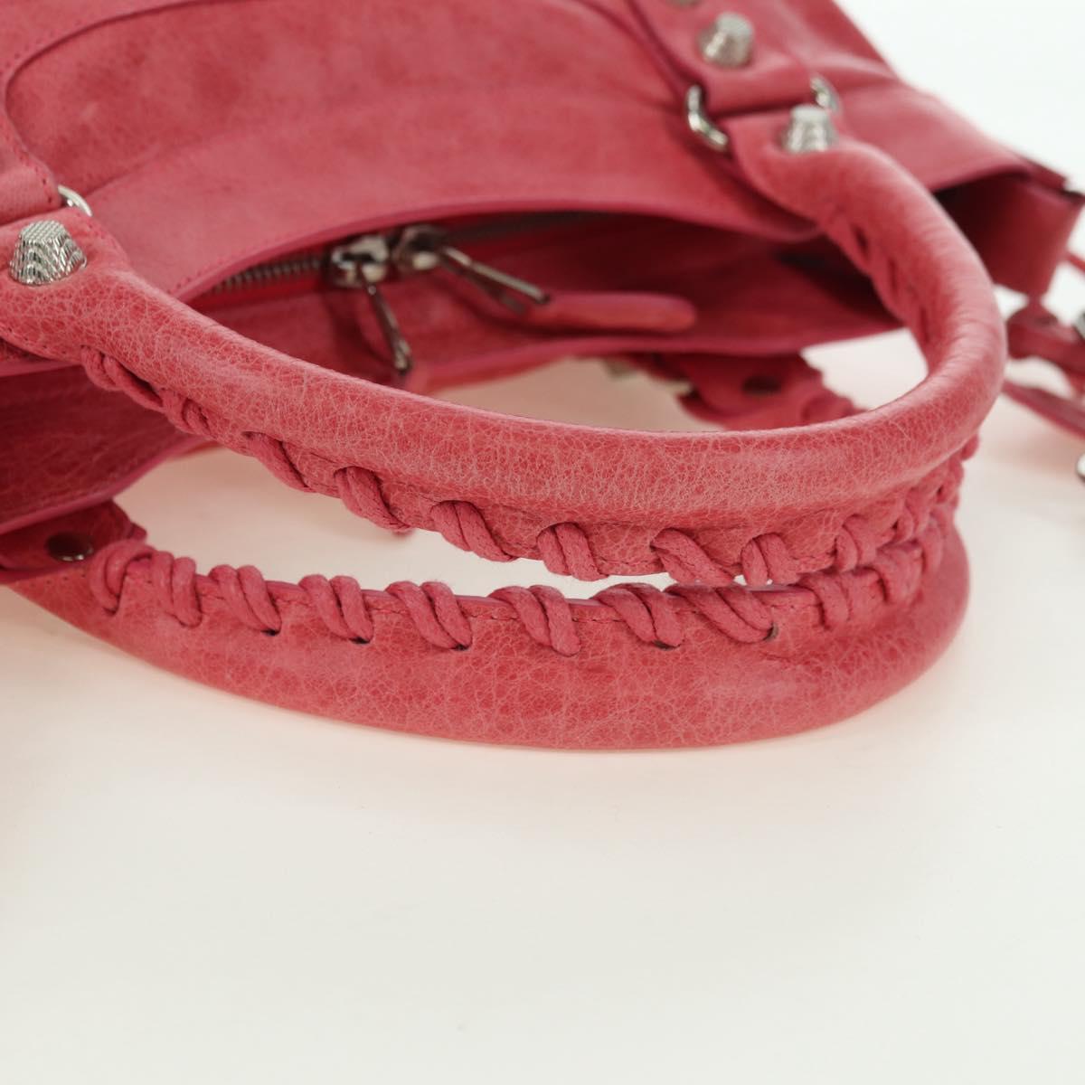 BALENCIAGA Giant Town Hand Bag Leather 2way Pink 240578 Auth am11459SAV