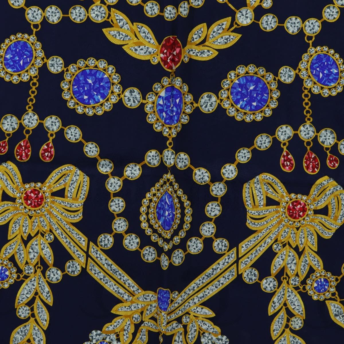 CARTIER Scarf Silk Red Navy Auth am11465V