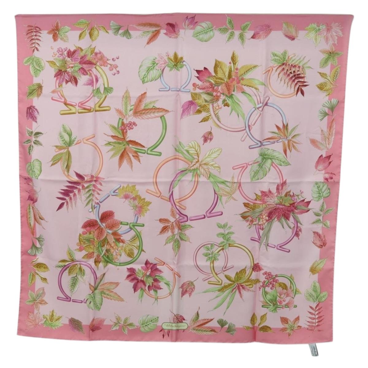 Salvatore Ferragamo Scarf Silk Pink Auth am11466V
