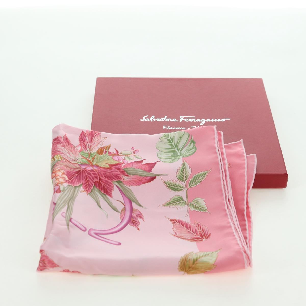 Salvatore Ferragamo Scarf Silk Pink Auth am11466V
