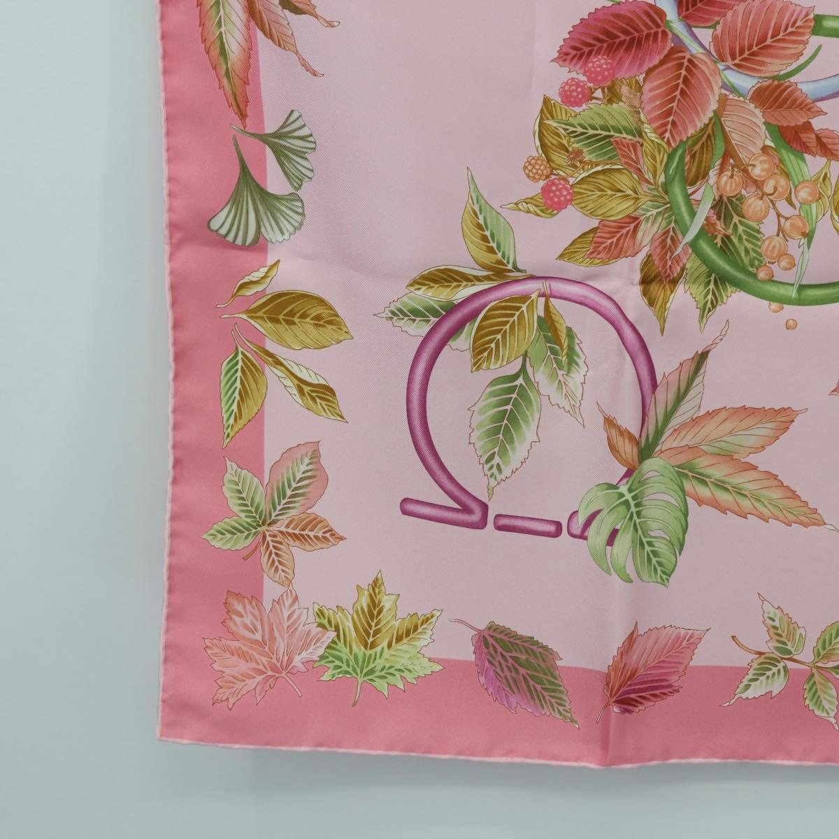 Salvatore Ferragamo Scarf Silk Pink Auth am11466V