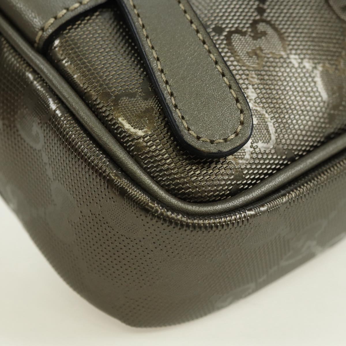 GUCCI GG Implementation Shoulder Bag PVC Gray Silver 201447 Auth am11476V