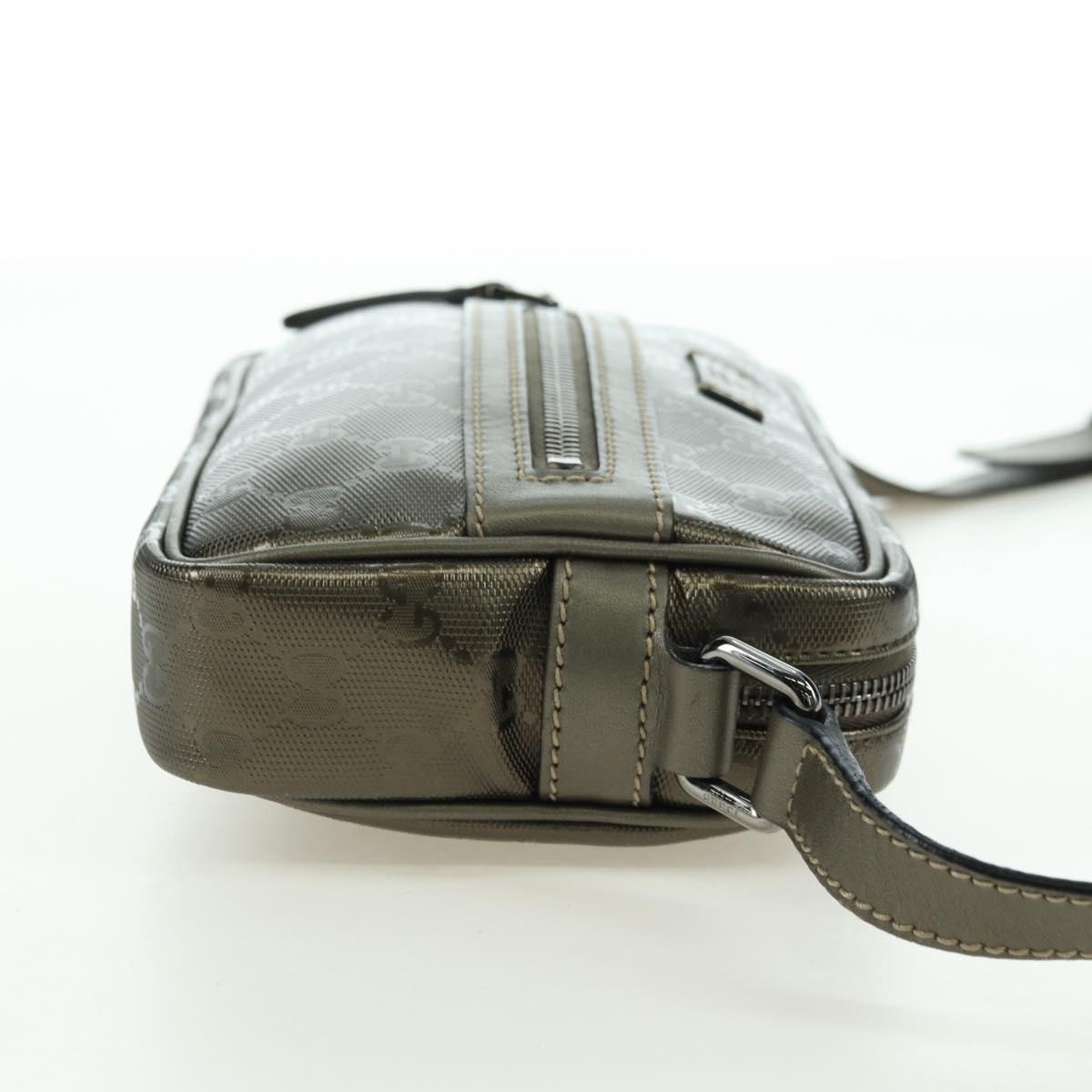 GUCCI GG Implementation Shoulder Bag PVC Gray Silver 201447 Auth am11476V