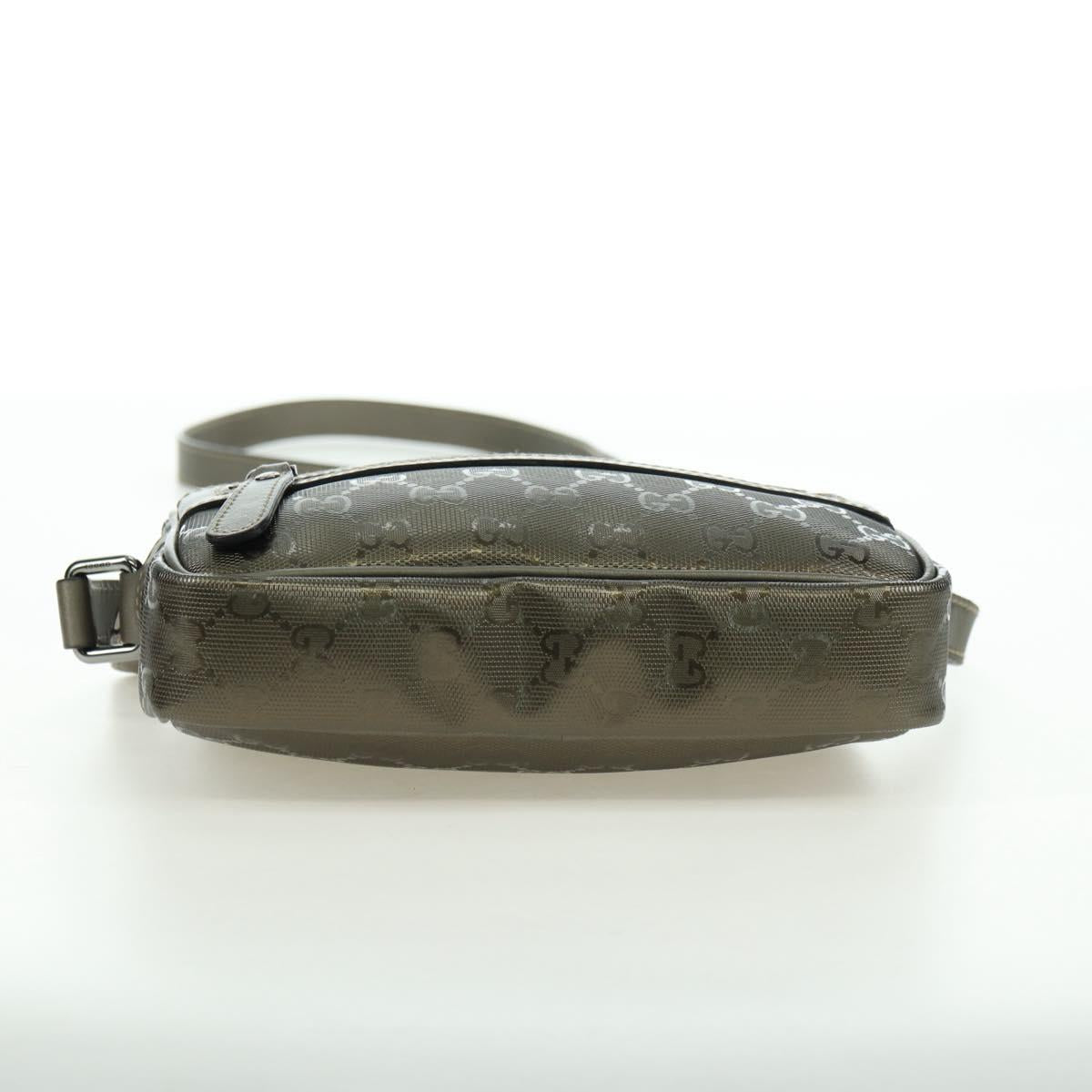 GUCCI GG Implementation Shoulder Bag PVC Gray Silver 201447 Auth am11476V