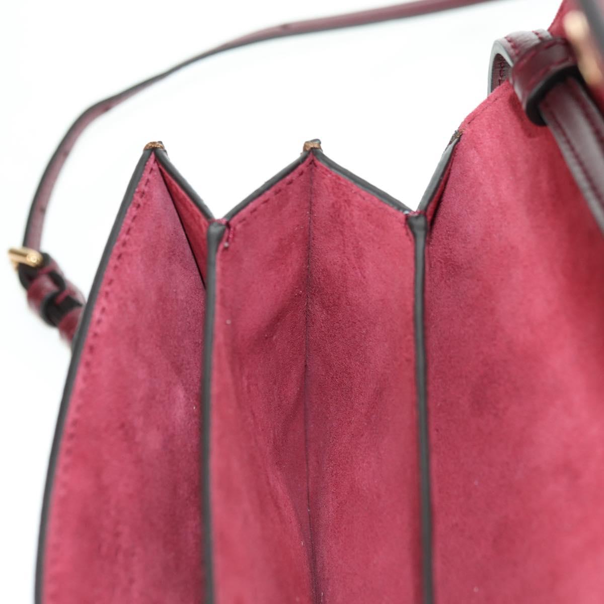 ETRO Paisley Shoulder Bag PVC Leather Gold Bordeaux Auth am11482V