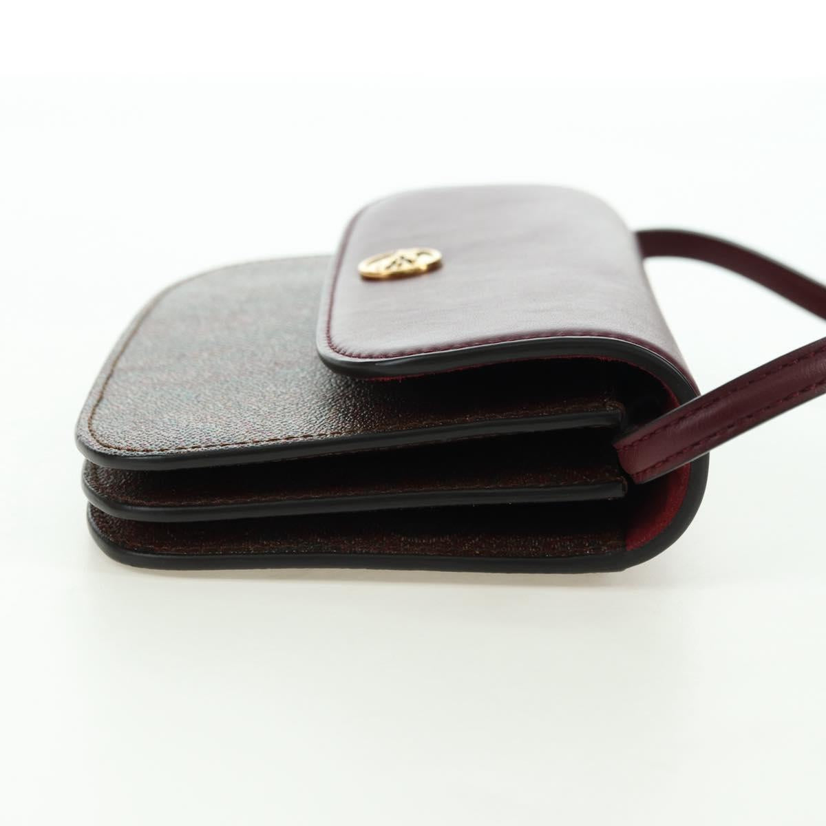 ETRO Paisley Shoulder Bag PVC Leather Gold Bordeaux Auth am11482V