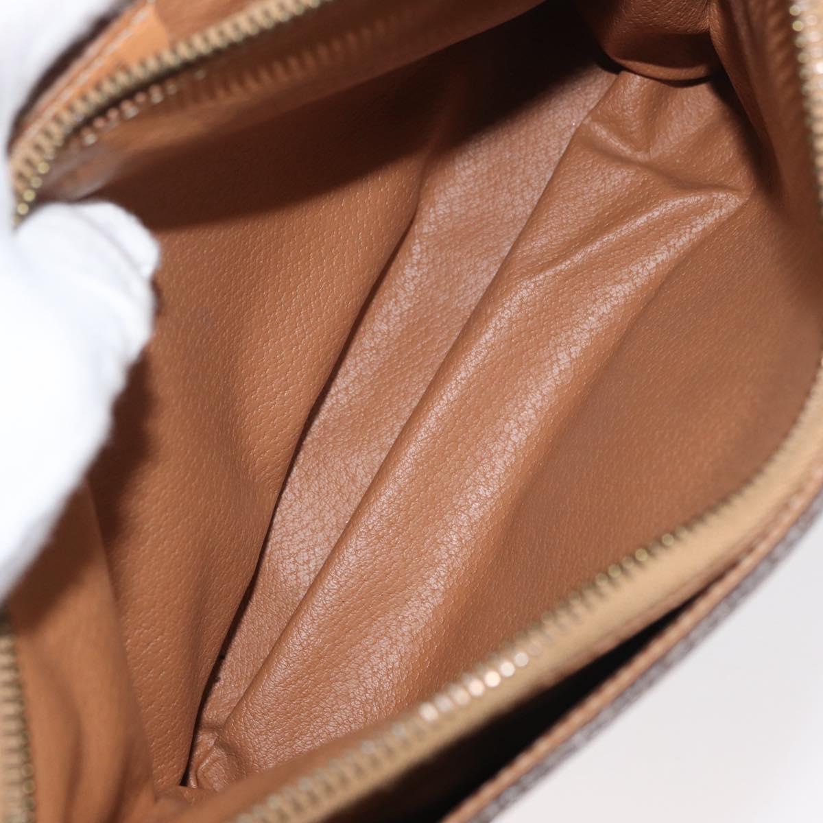 CELINE Macadam Canvas Shoulder Bag PVC Leather Brown Gold Auth am11484A