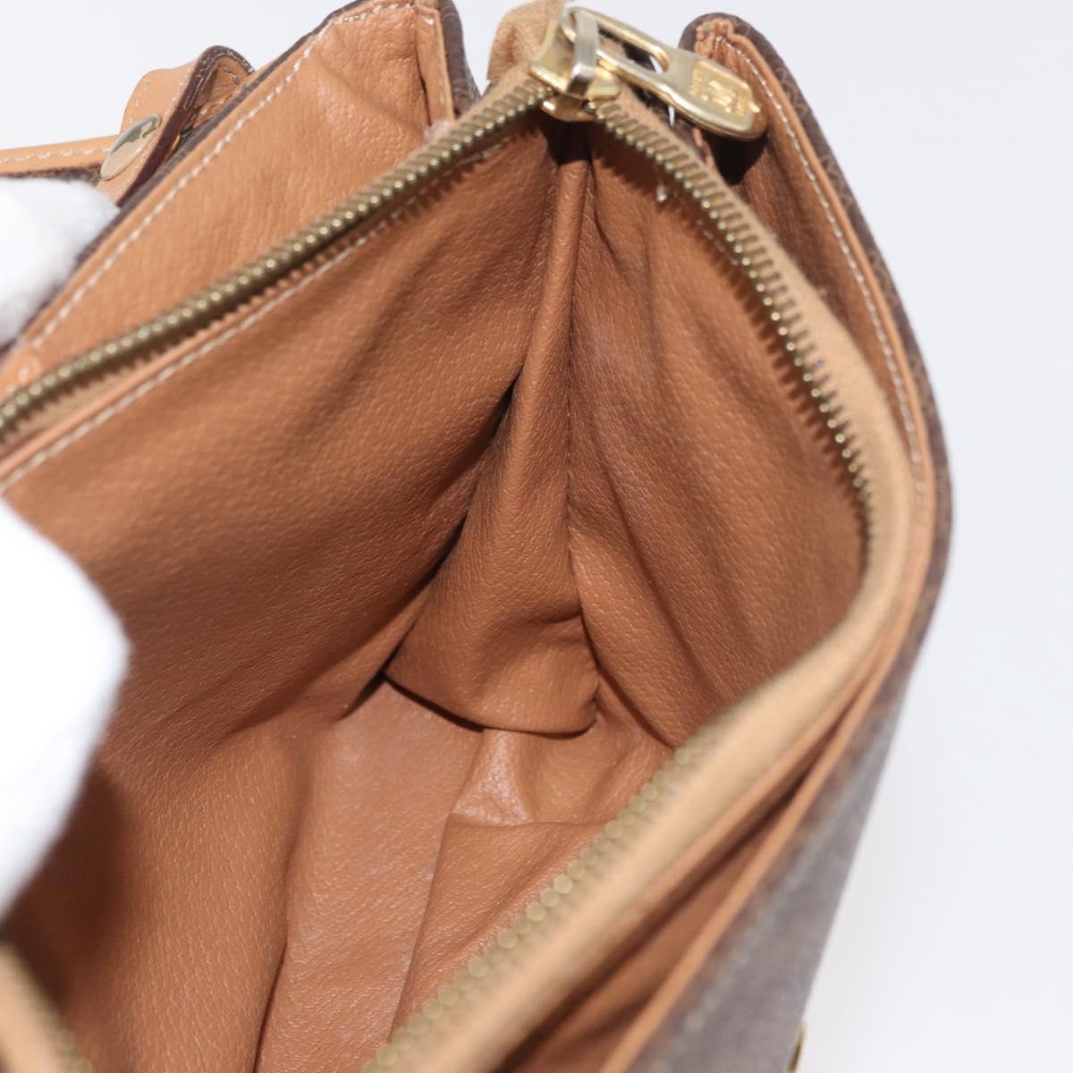 CELINE Macadam Canvas Shoulder Bag PVC Leather Brown Gold Auth am11484A