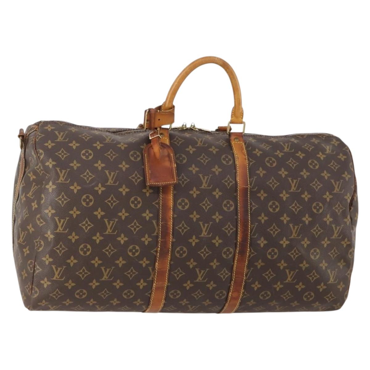 LOUIS VUITTON Monogram Keepall Bandouliere 55 Boston Bag M41414 LV Auth am11487