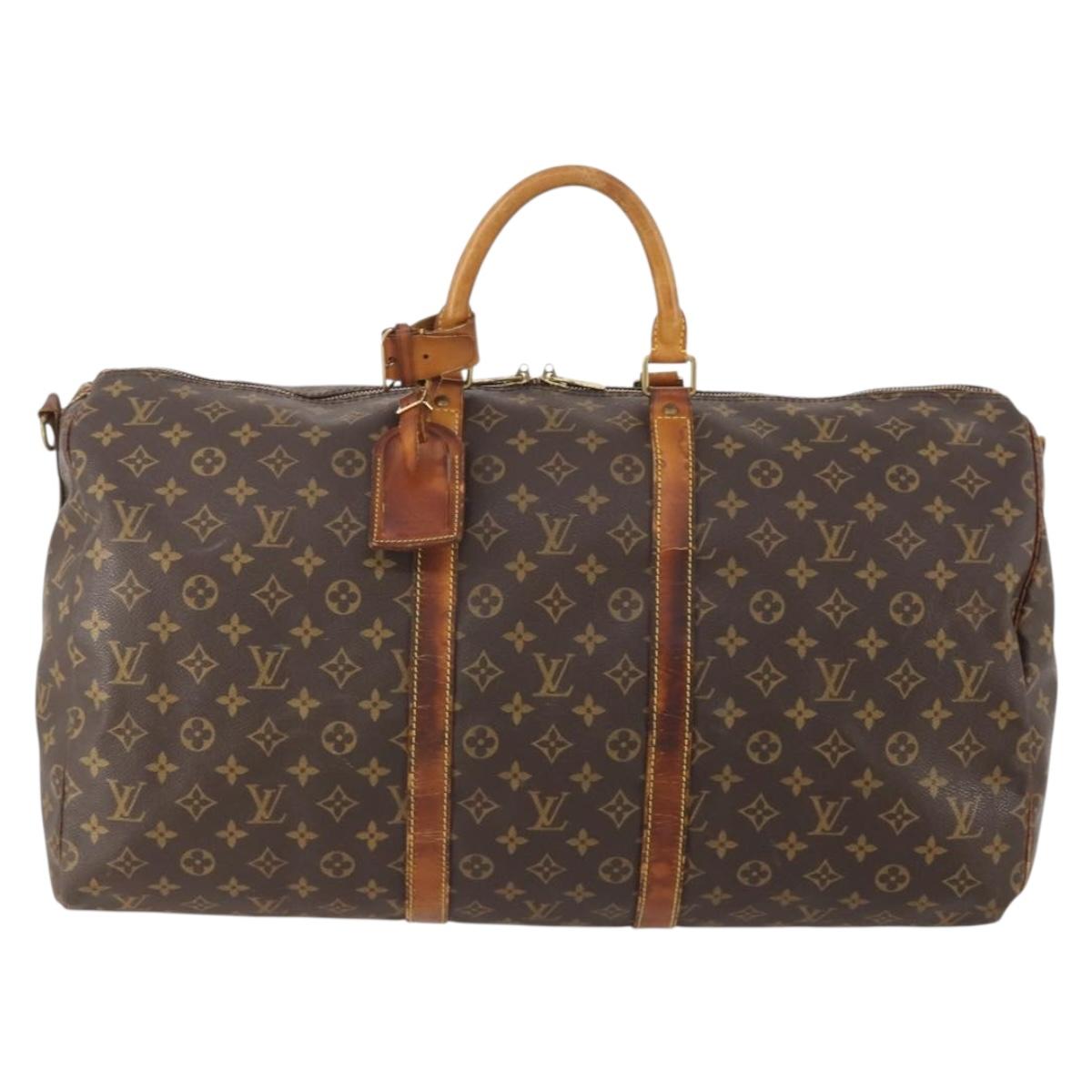 LOUIS VUITTON Monogram Keepall Bandouliere 55 Boston Bag M41414 LV Auth am11487