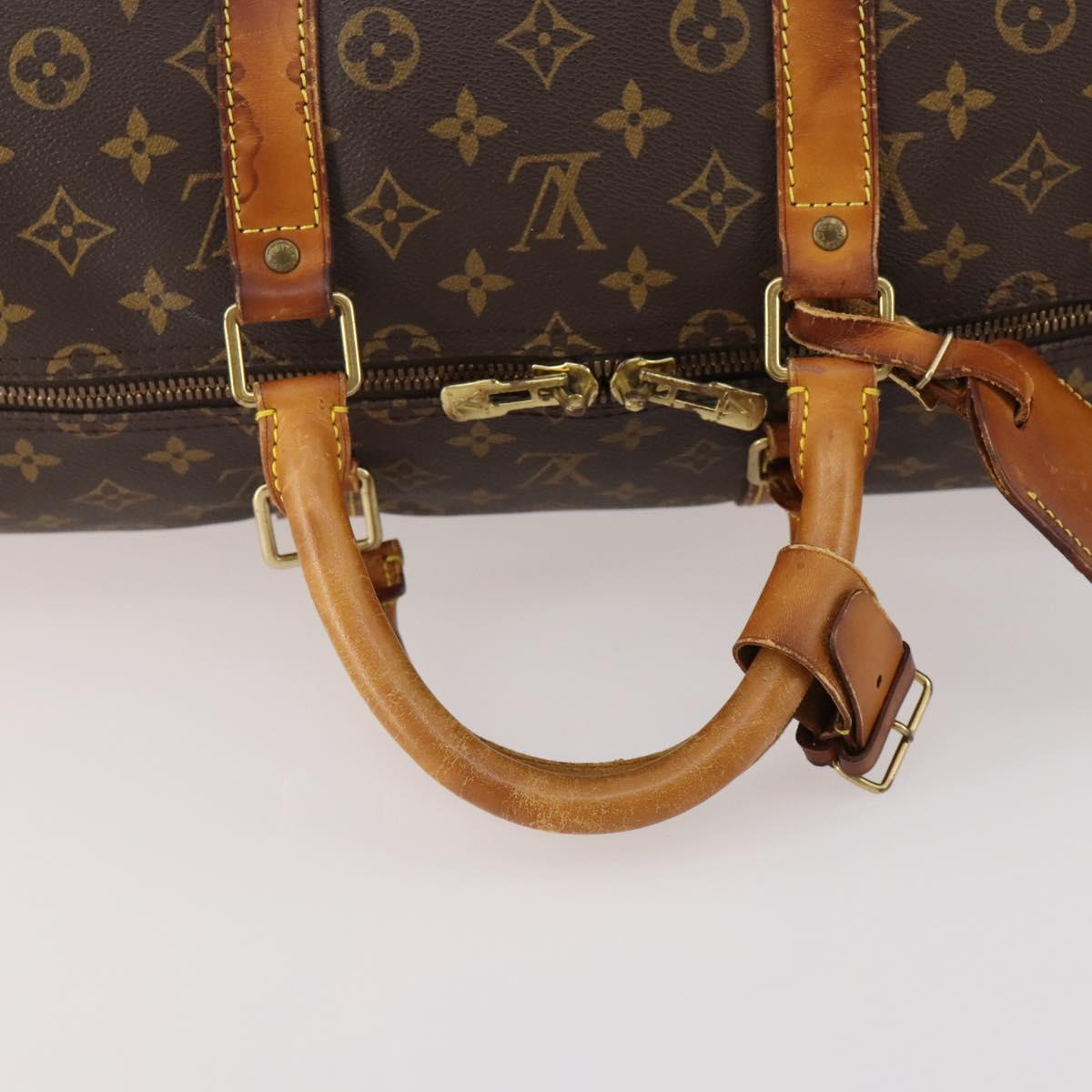 LOUIS VUITTON Monogram Keepall Bandouliere 55 Boston Bag M41414 LV Auth am11487