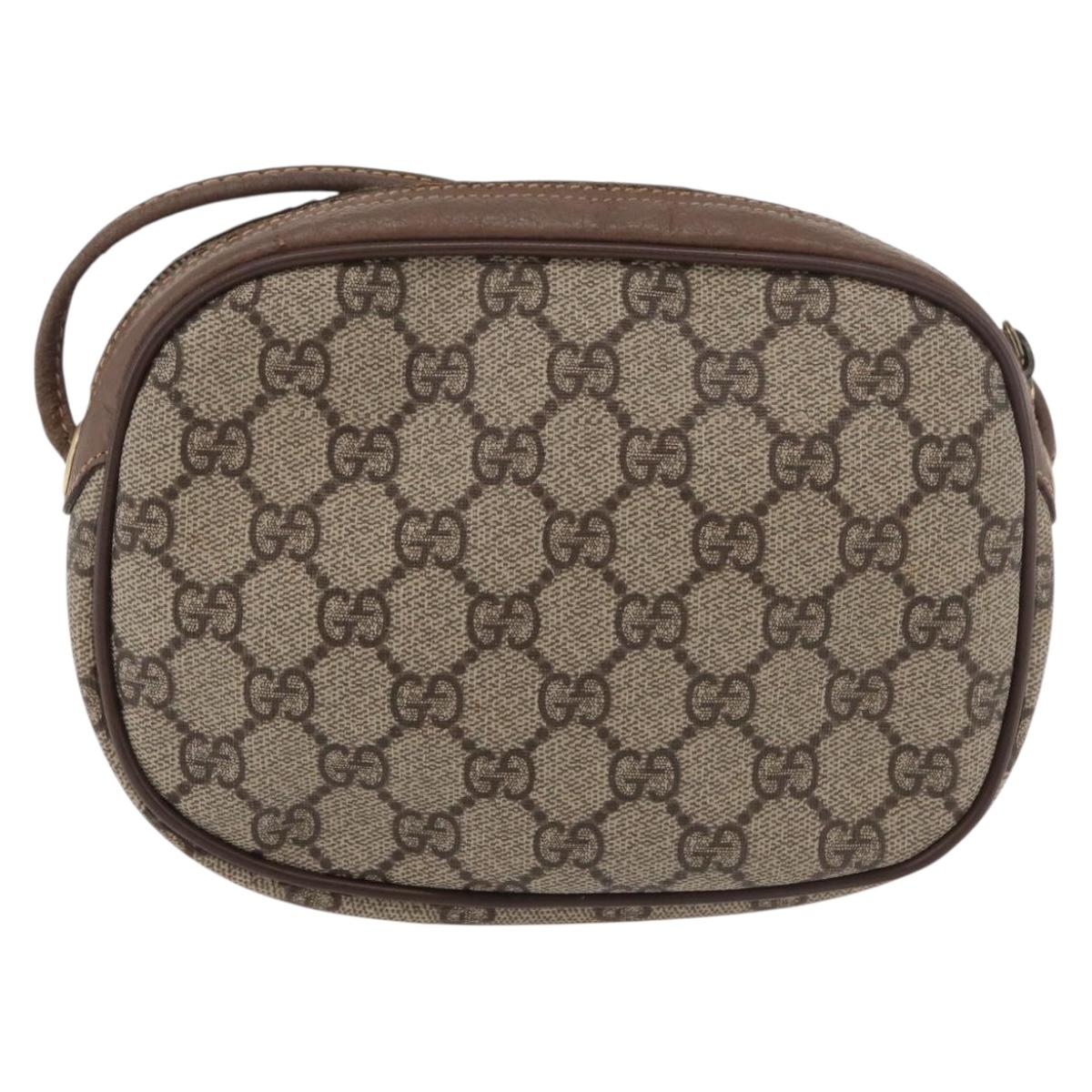 GUCCI GG Supreme Web Sherry Line Bag PVC Beige 007 58 6112 4023 Auth am11491