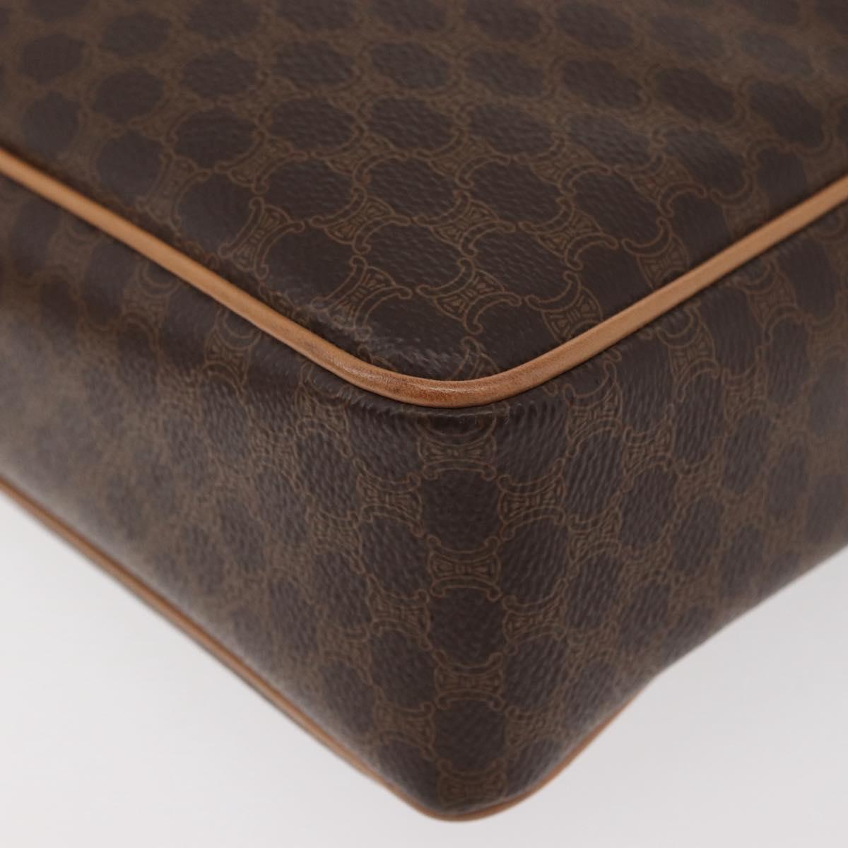 CELINE Macadam Canvas Shoulder Bag PVC Leather Brown Gold Auth am11493A