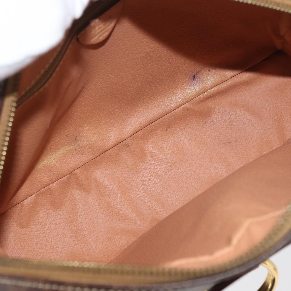 CELINE Macadam Canvas Shoulder Bag PVC Leather Brown Gold Auth am11493A