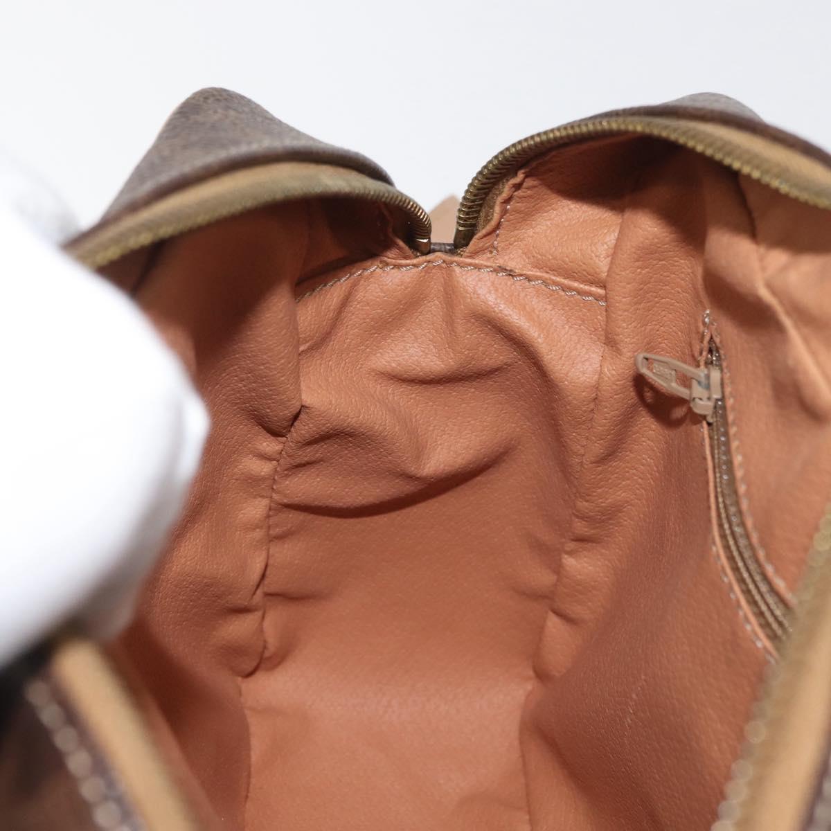 CELINE Macadam Canvas Shoulder Bag PVC Leather Brown Gold Auth am11493A
