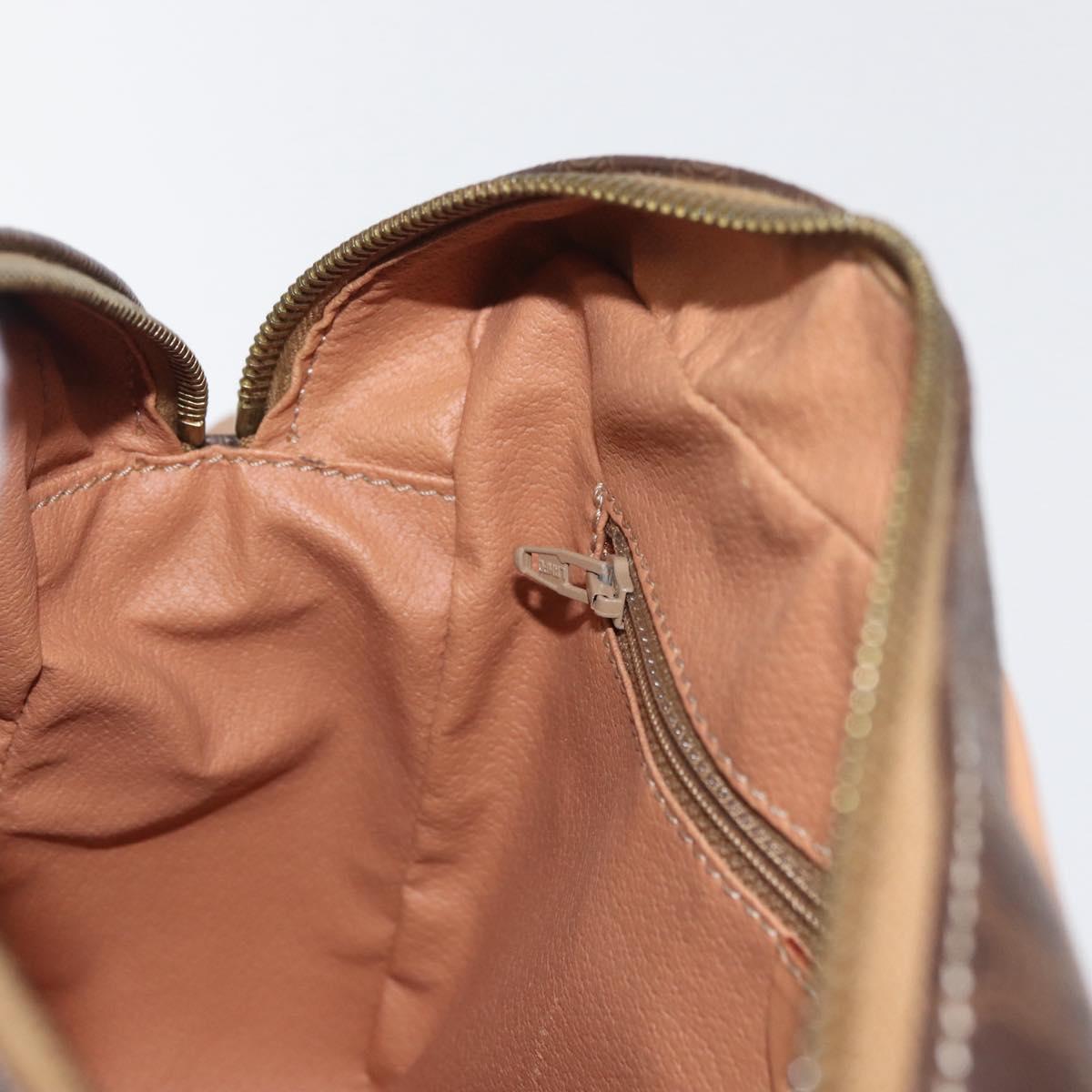 CELINE Macadam Canvas Shoulder Bag PVC Leather Brown Gold Auth am11493A