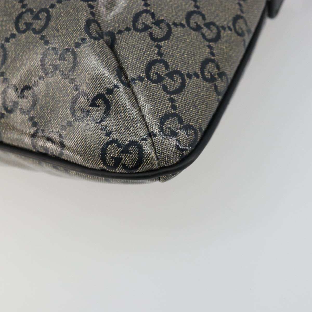 GUCCI GG Crystal Shoulder Bag Coated Canvas Navy Gold 189749 Auth am11494A
