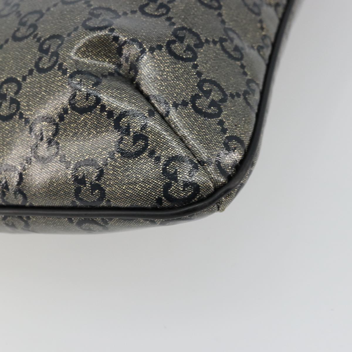 GUCCI GG Crystal Shoulder Bag Coated Canvas Navy Gold 189749 Auth am11494A