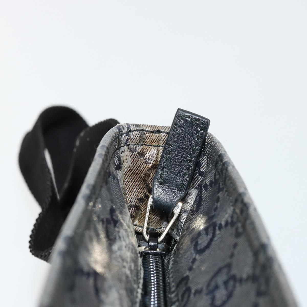 GUCCI GG Crystal Shoulder Bag Coated Canvas Navy Gold 189749 Auth am11494A