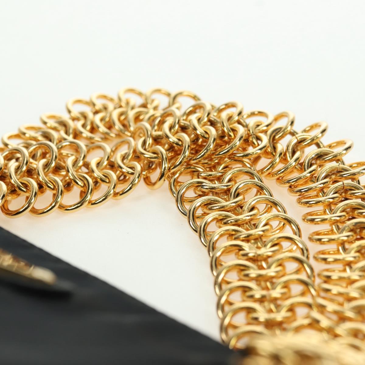 PRADA Chain Hand Bag Nylon Black Gold B4019 Auth am11495V