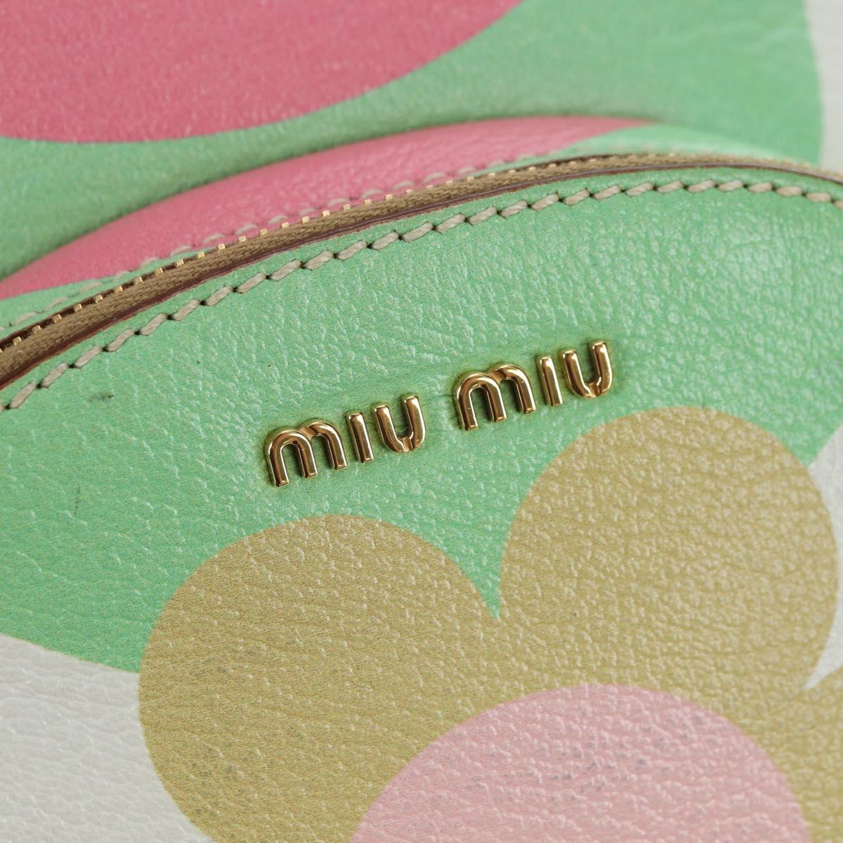 Miu Miu Backpack Leather Multicolor Gold Auth am11496V