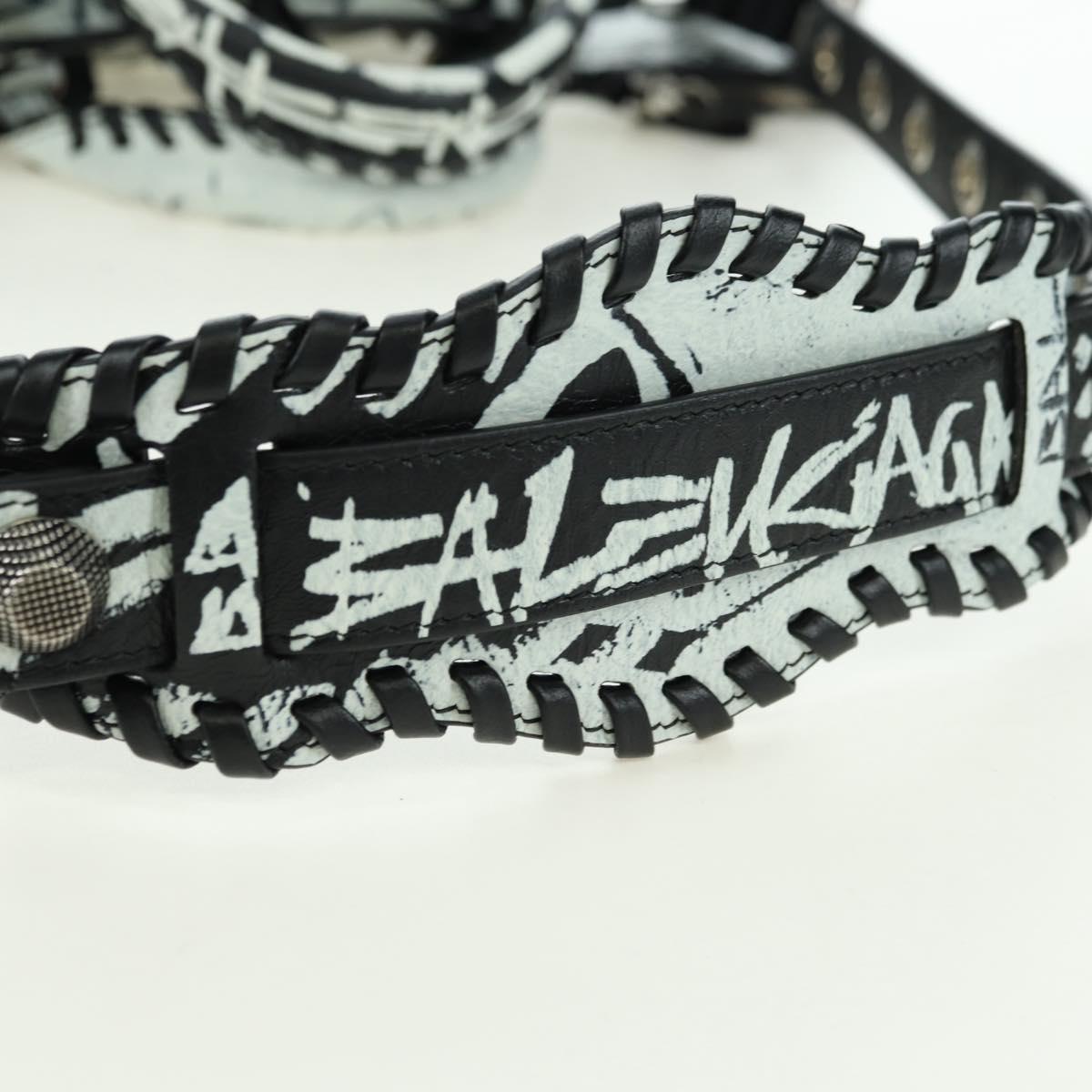 BALENCIAGA Neo Kago City XS Graffiti Bag Leather White 700940 Auth am11504SM