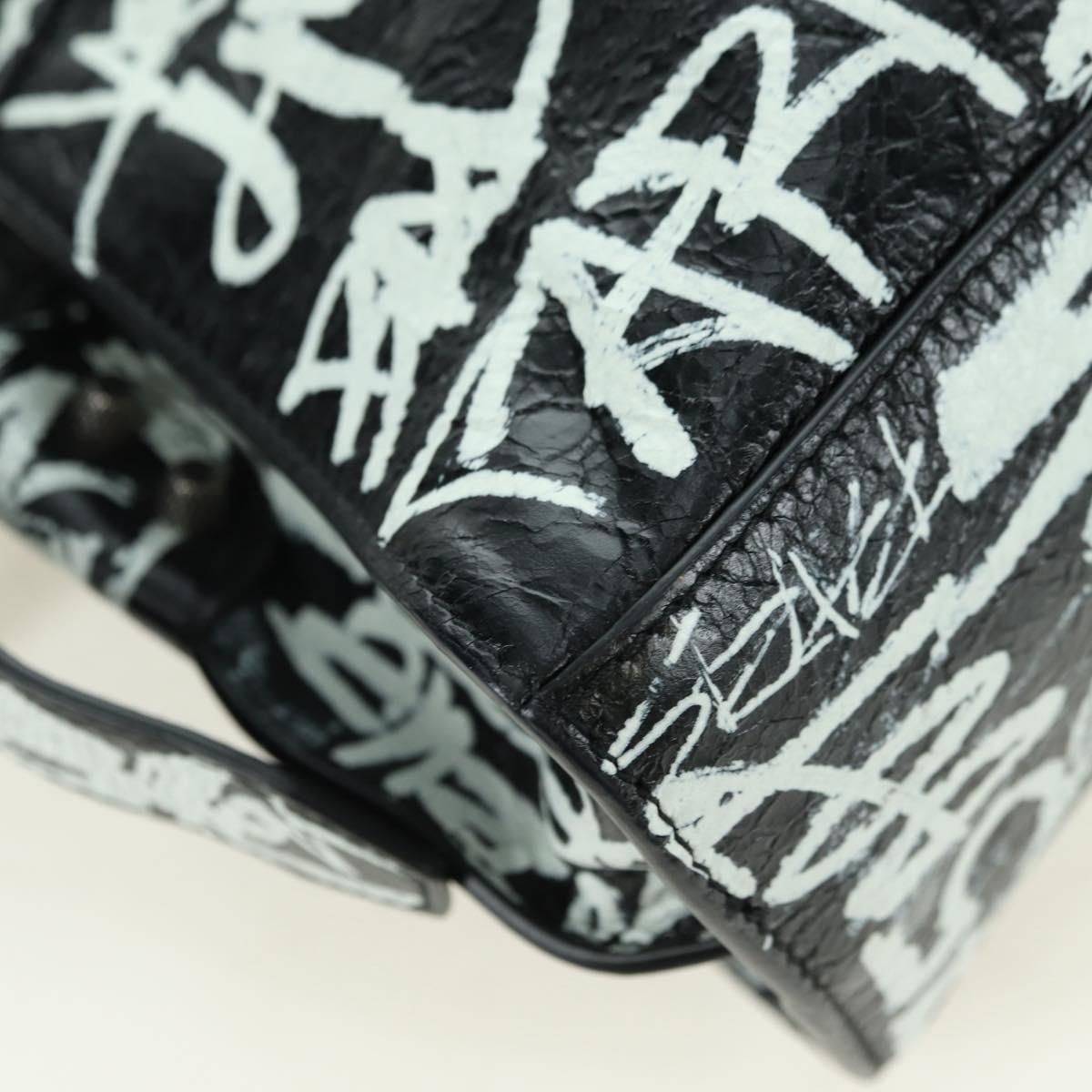 BALENCIAGA Neo Kago City XS Graffiti Bag Leather White 700940 Auth am11504SM