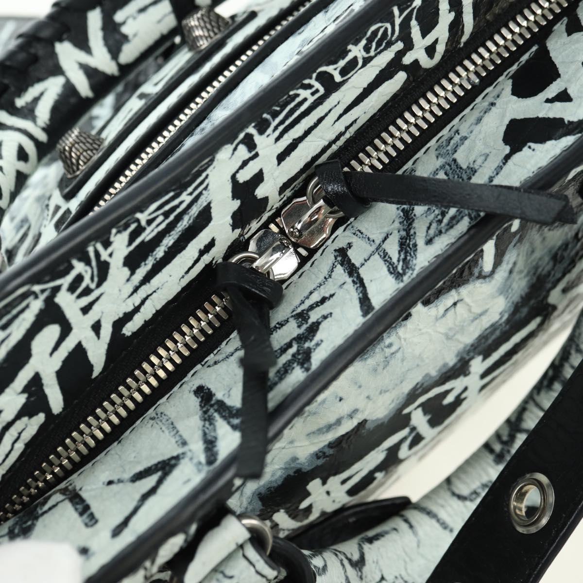 BALENCIAGA Neo Kago City XS Graffiti Bag Leather White 700940 Auth am11504SM